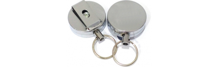 40mm Diameter Stainless Steel ID Badge Reels Pack of 2