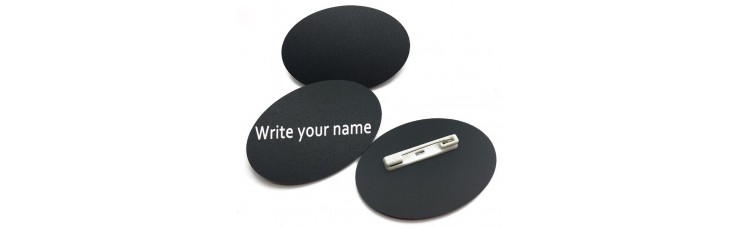 Stock Chalkboard Reusable PVC Name Badge 66x24x2mm
