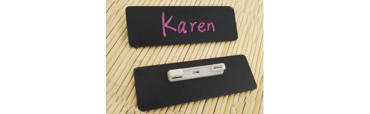 Stock Chalkboard Reusable PVC Name Badge 75x25x0.76mm Stock Chalkboard Reusable PVC Name Badge 75x25x0.76mm