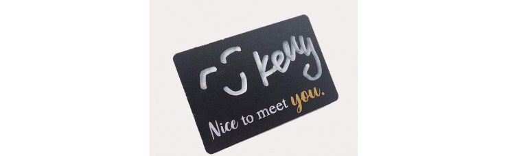 Stock Chalkboard Reusable PVC Name Badge 75x50x1mm